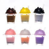 10Pcs Resin Milk Tea Cup Charms for DIY Jewelry Making