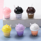 10Pcs Resin Milk Tea Cup Charms for DIY Jewelry Making