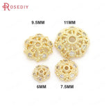 6mm-11mm Brass Zircon High Plated Bead Caps Jewelry Findings
