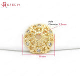 6mm-11mm Brass Zircon High Plated Bead Caps Jewelry Findings
