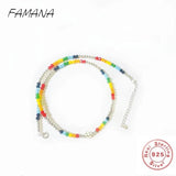 FAMANA Enamel Craft  Sterling Silver Necklace for Women