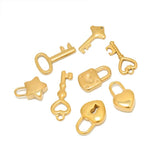10pcs Stainless Steel Key Heart Star Pendants for DIY Jewelry