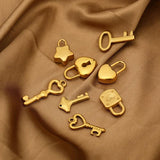 10pcs Stainless Steel Key Heart Star Pendants for DIY Jewelry