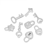 10pcs Stainless Steel Key Heart Star Pendants for DIY Jewelry