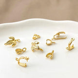 18K Melon Seed Plum Leaf Clip Clasp DIY Necklace Pendant