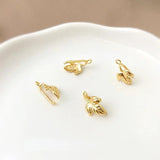 18K Melon Seed Plum Leaf Clip Clasp DIY Necklace Pendant