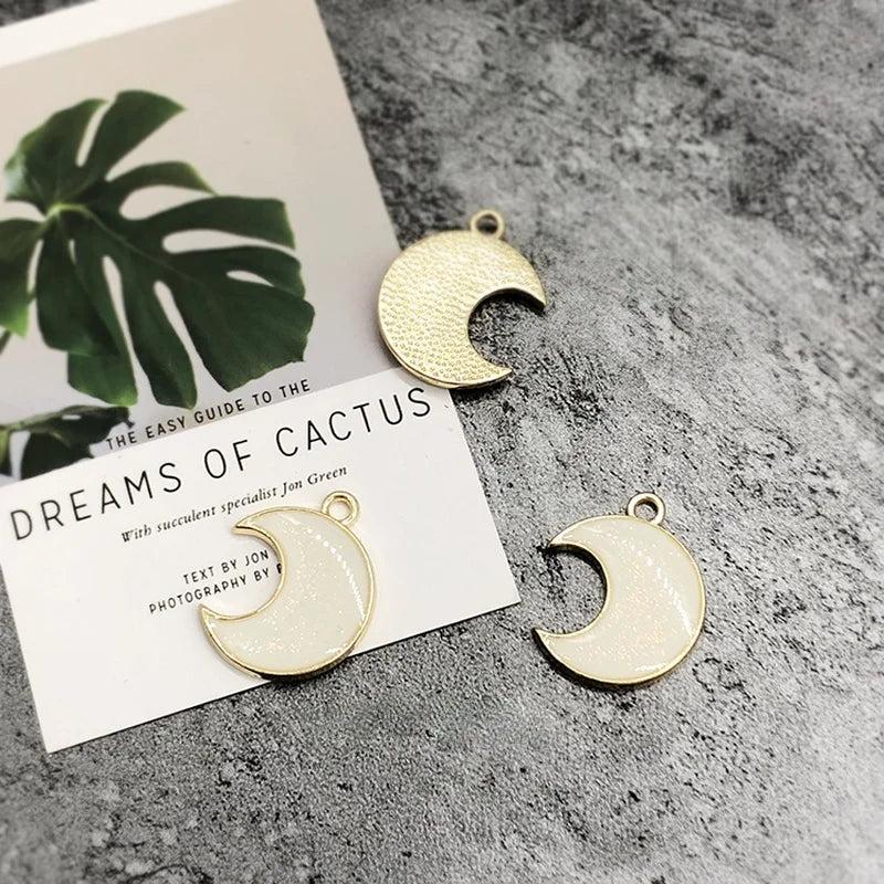 Glitter Moon Pendant Earring Accessories for DIY Projects