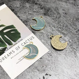 Glitter Moon Pendant Earring Accessories for DIY Projects