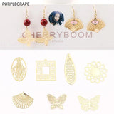 4pcs 18k Copper Plated Earrings Pendant DIY Jewelry Accessories