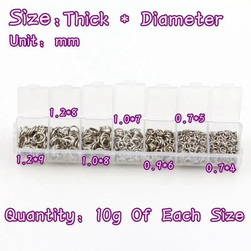 DIY Mixed-Size Iron Ring Set for Bracelet and Necklace Making