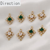 14k Retro Double Hanging Diamond Zircon Pendant