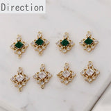 14k Retro Double Hanging Diamond Zircon Pendant