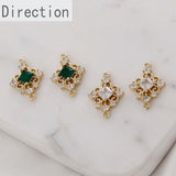 14k Retro Double Hanging Diamond Zircon Pendant