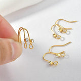 18K Gold-Plated Zircon Ear Ring DIY Earrings Material 10pcs