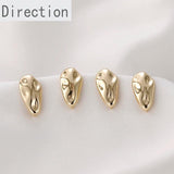14K Irregular Melon Seeds Drop Earrings Silver Needles DIY Jewelry Materials