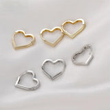 14k Mini Peach Heart-shaped Love Ear Buckle Earrings