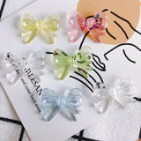 Colorful Bow Necklace Earrings Set - Solid Pendant Material