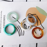 Colorful Resin Acrylic Ring - Geometric Round All-Match Jewelry