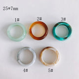 Colorful Resin Acrylic Ring - Geometric Round All-Match Jewelry