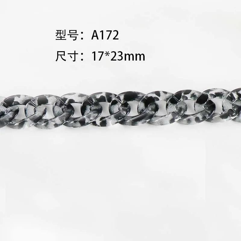 50pcs Grey Leopard Acrylic Buckle Beads for DIY Handbag Chains Mask Earrings Nec