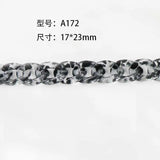 50pcs Grey Leopard Acrylic Buckle Beads for DIY Handbag Chains Mask Earrings Nec