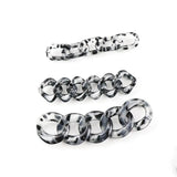 50pcs Grey Leopard Acrylic Buckle Beads for DIY Handbag Chains Mask Earrings Nec