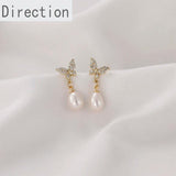 14k Ribbon Diamond Butterfly Ear Acupuncture Earrings Materials