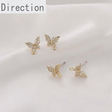 14k Ribbon Diamond Butterfly Ear Acupuncture Earrings Materials