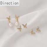 14k Ribbon Diamond Butterfly Ear Acupuncture Earrings Materials
