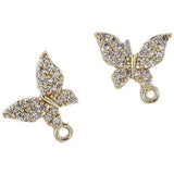14k Ribbon Diamond Butterfly Ear Acupuncture Earrings Materials