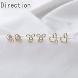 Joker Bow Pearl Love Alloy Silver Earrings DIY Accessories