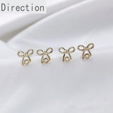 Joker Bow Pearl Love Alloy Silver Earrings DIY Accessories