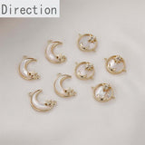 14k Natural Shell Star Moon Sun Pendant DIY Bracelet Necklace Ear Jewelry