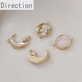 14k Natural Shell Star Moon Sun Pendant DIY Bracelet Necklace Ear Jewelry