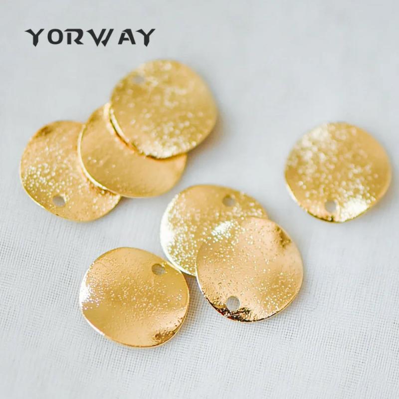 10pcs Plated Brass Disc Charms 20mm, Lead Nickel Round Coin Pendants