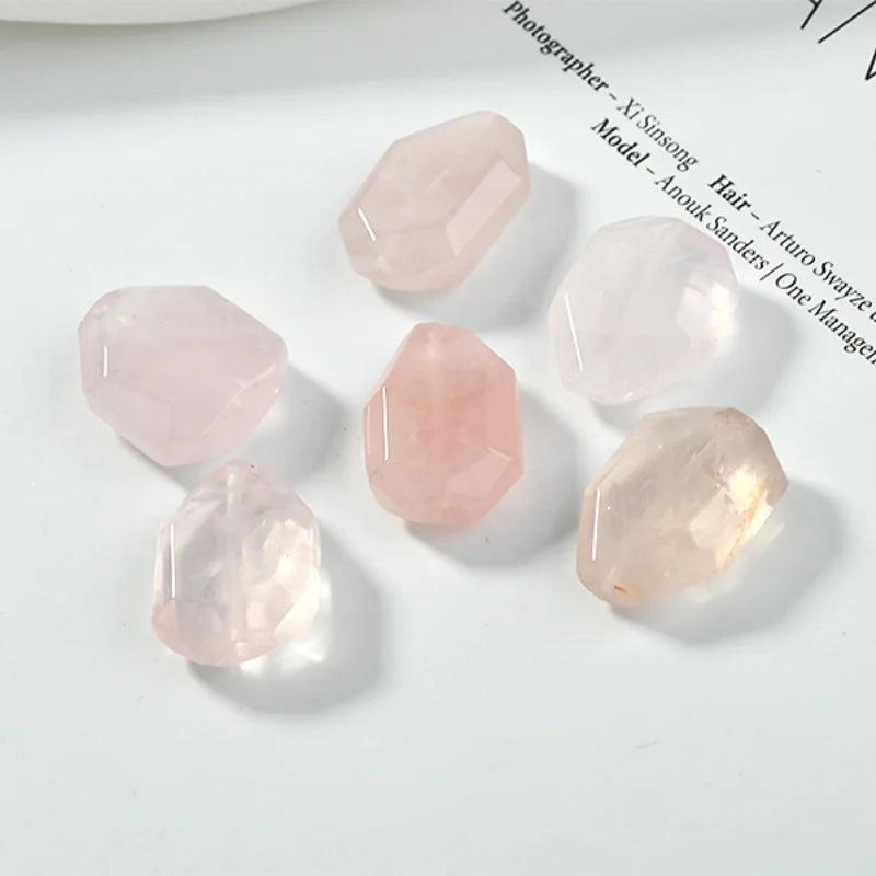 Natural Amethyst Powder Crystal Irregular Straight Hole Cut Surface DIY Jewelry