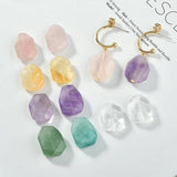 Natural Amethyst Powder Crystal Irregular Straight Hole Cut Surface DIY Jewelry
