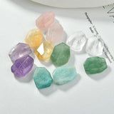Natural Amethyst Powder Crystal Irregular Straight Hole Cut Surface DIY Jewelry