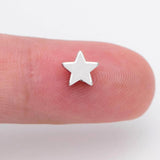 10pcs Rhodium Plated Brass Star Beads 6mm For DIY Jewelry Making