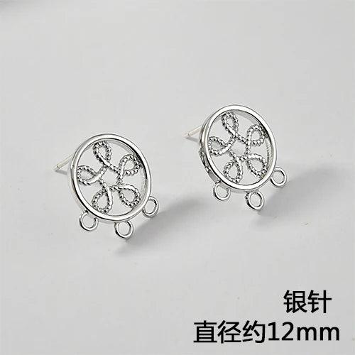 Silver Pin Earrings Copper Plated 18K Real DIY Jewelry Material