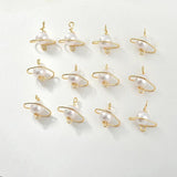 Copper-Plated Winding Pearl Planet Pendant DIY Jewelry Set