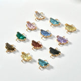 18K Golden Diamond Crystal Double Hanging Earrings