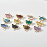 18K Golden Diamond Crystal Double Hanging Earrings