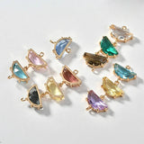 18K Golden Diamond Crystal Double Hanging Earrings