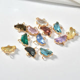18K Golden Diamond Crystal Double Hanging Earrings