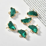 18K Golden Diamond Crystal Double Hanging Earrings