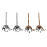 50PCS Stainless Steel Zircon Crystal Ear Stud Pin Jewelry DIY Findings