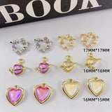 10pcs Rhinestone Heart Pendants for Necklace Earrings Jewelry Making