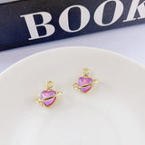 10pcs Rhinestone Heart Pendants for Necklace Earrings Jewelry Making
