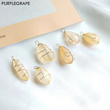 6pcs Natural Jade Pendant DIY Earrings Jewelry Accessories